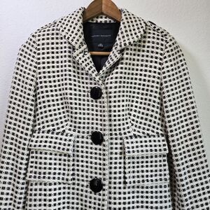 EUC Banana Republic Women's Black and White Checkered Coat XS